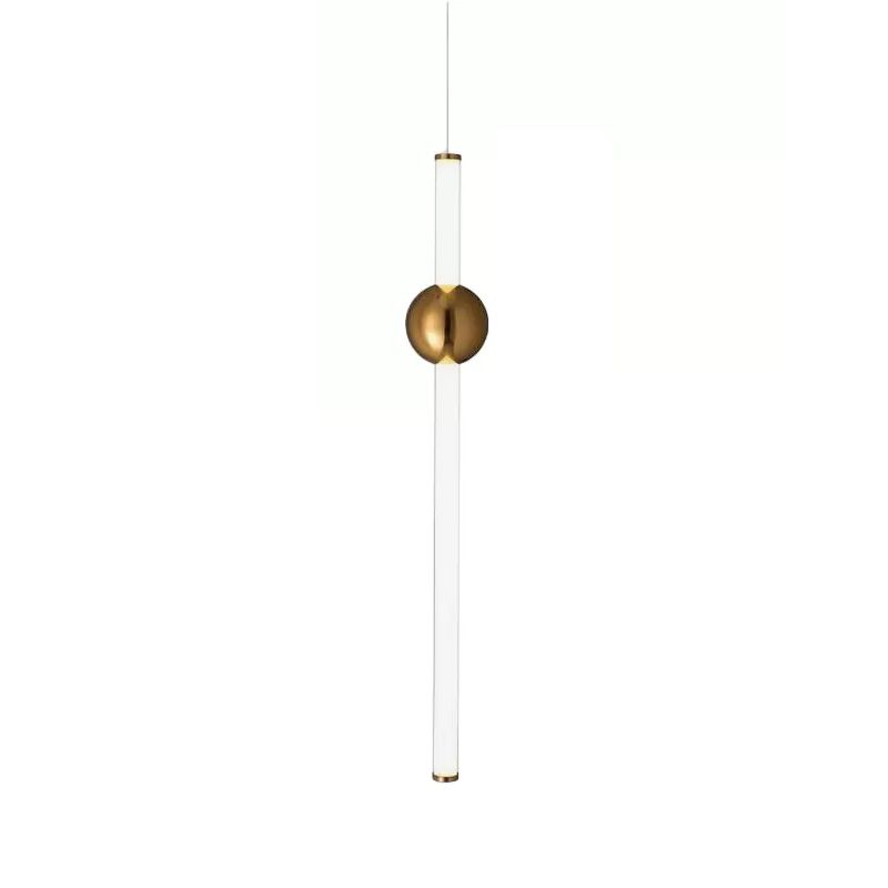 Edge Modern LED Pendelleuchte Weiß/Gold Wohn/Schlafzimmer Metall&Glas 60CM Lang