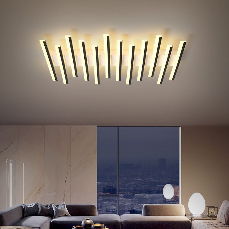 Quinn Modern Linear LED Deckenleuchte Schwarz/Weiß Wohn/Esszimmer Metall&Acryl