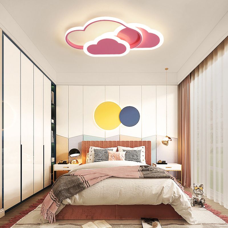 Morandi Design LED Deckenleuchte Rosa/Weiß Wohn/Schlafzimmer Metall&Acryl Dimmbar