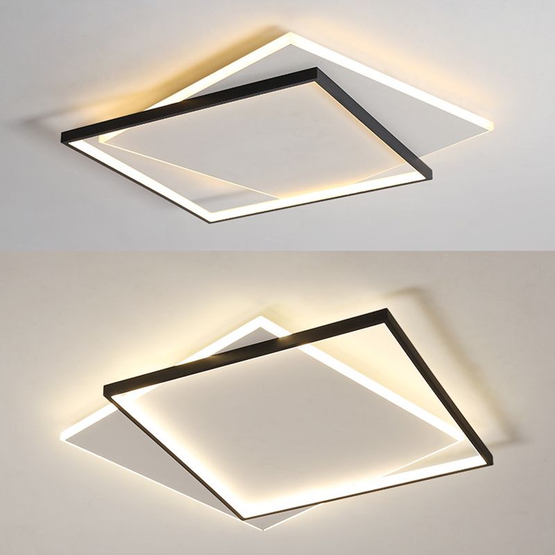 Quinn Moderne LED Deckenleuchte Weiß/Schwarz Wohnzimmer/Esszimmer Holz Acryl