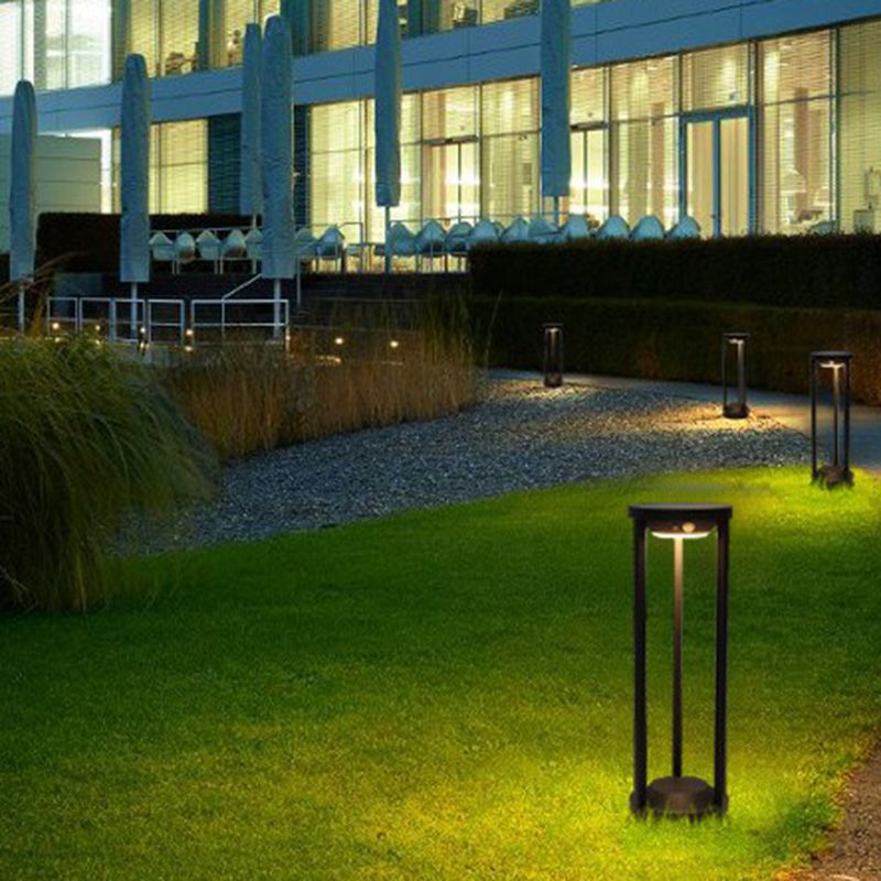 Pena Modern LED Außenleuchte Zylindrisch Solarenergie Schwarz Garten Metall