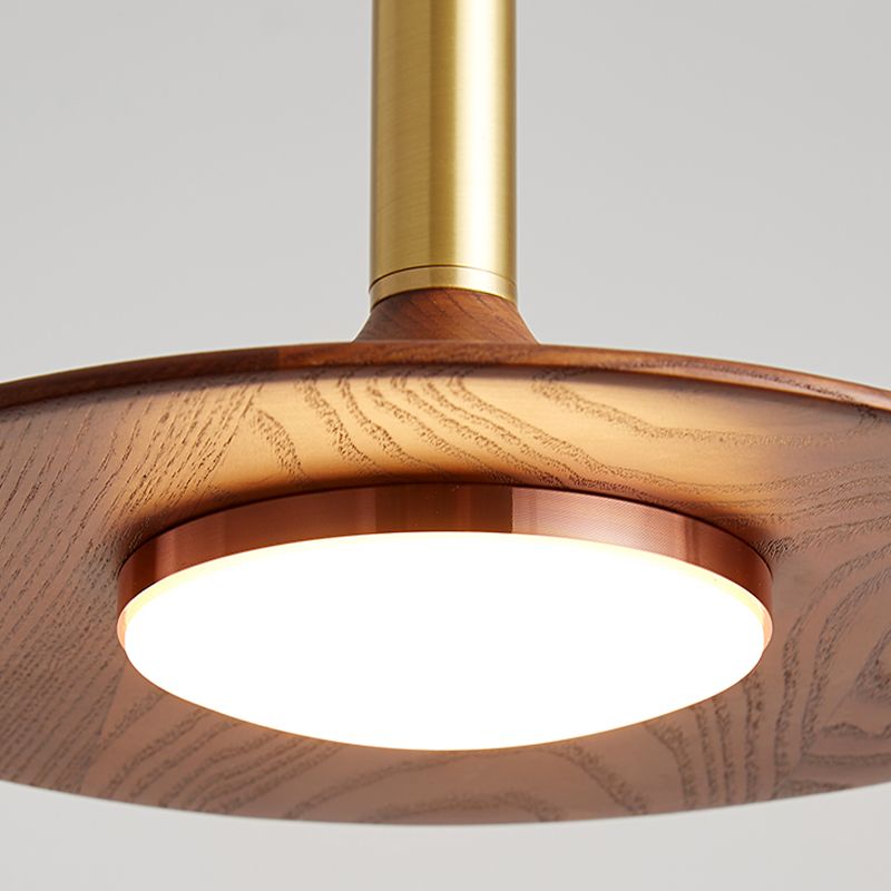 Carins Modern LED Pendelleuchte Braun Wohn/Schlaf/Esszimmer Metall&Holz 1/2/3-flammig ∅25CM/35CM