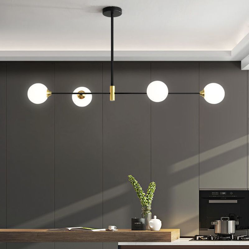 Valentina Modern Minimalistische LED Pendelleuchte Weiß Ess/Schlaf/Wohnzimmer Metall&Glas 3/4-Flammig