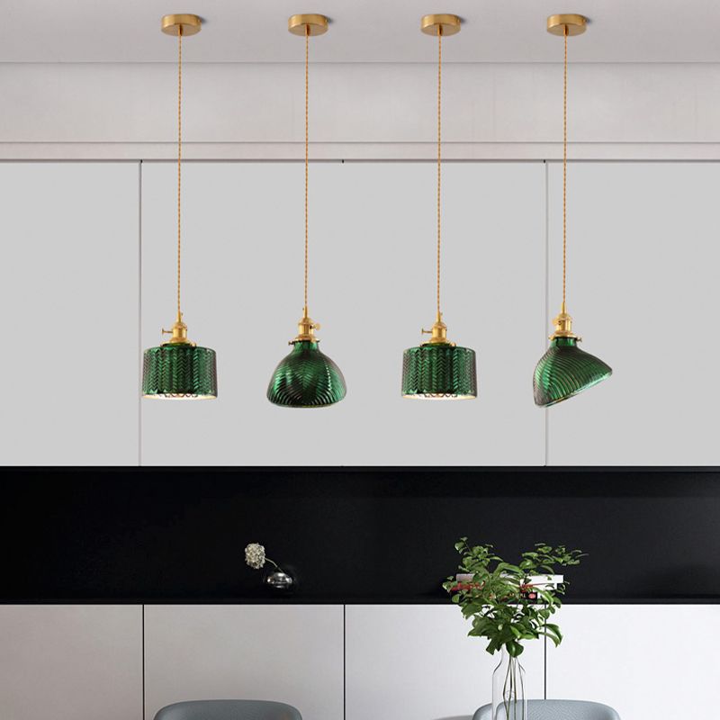 Hailie Vintage Geometrisch LED Pendelleuchte Grün Küche/Esszimmer Metall&Glas