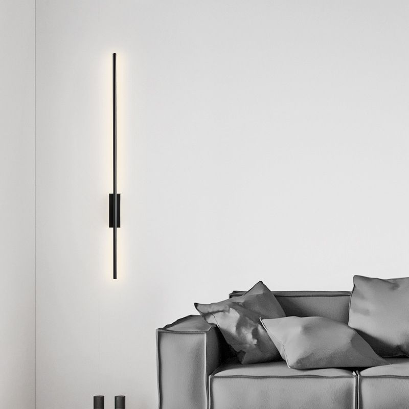 Edge Modern Linear LED Wandleuchte Schwarz/Messing Esstisch/Schlafzimmer/Badezimmer Metall/Acryl Größen 61/80/100/120cm