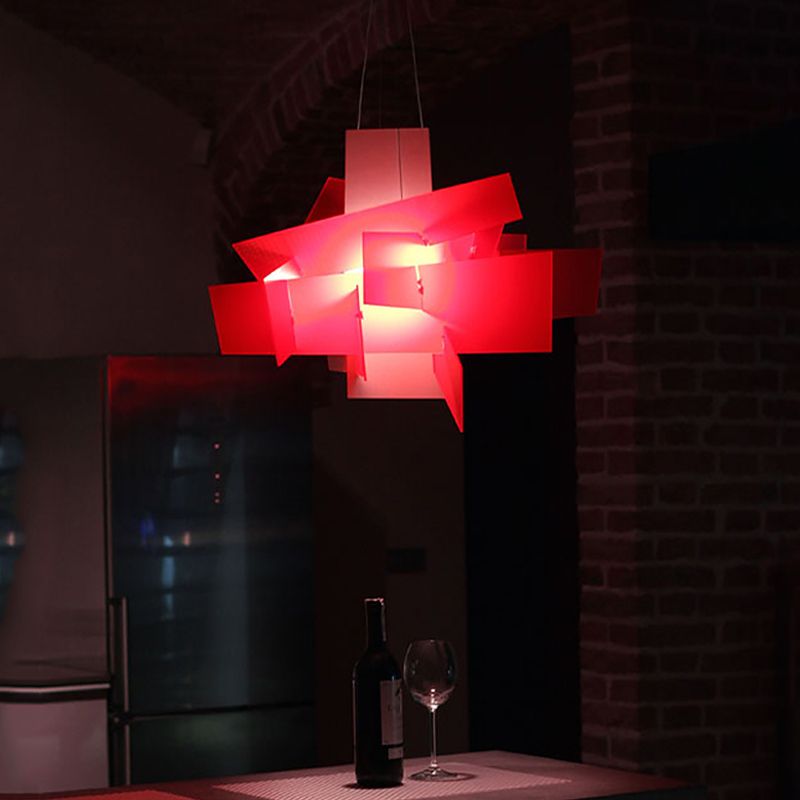 Renée Design Gespleißt LED Pendelleuchte Weiß&Rot Wohnzimmer Metall&PMMA