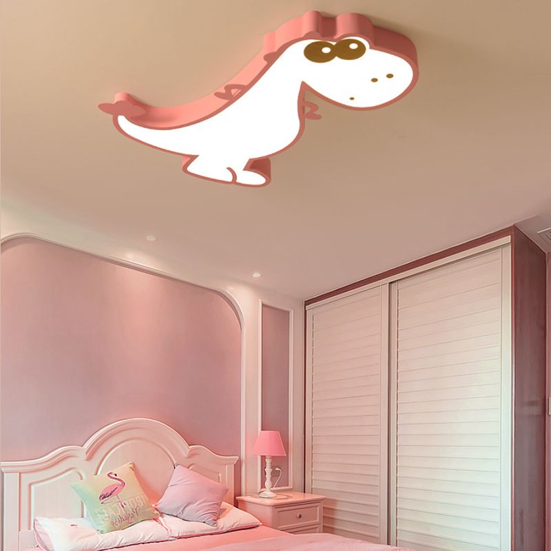 Freja Design Drachen LED Deckenleuchte Grün/Rosa Kinder/Schlafzimmer Metall&Acryl Dimmbar 48CM Höhe