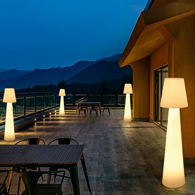 Pena Modern LED Außenleuchte Pilz Weiß Garten/Terasse/Balkon Acryl Wiederaufladbar ∅30/37CM