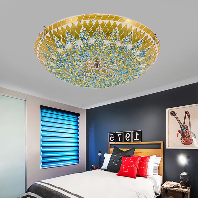 Eryn Modern LED Deckenleuchte Bunt Rund Wohnzimmer Metall/Glas