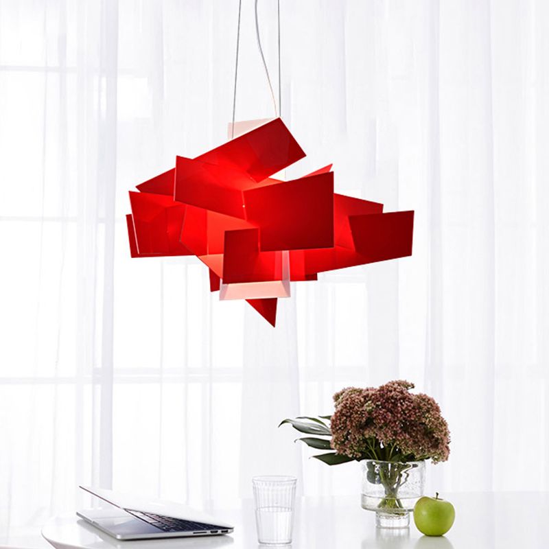 Renée Design Gespleißt LED Pendelleuchte Weiß&Rot Wohnzimmer Metall&PMMA