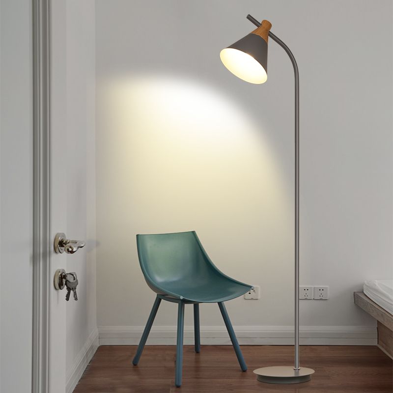Morandi Modern LED Stehleuchte Grau/Rosa/Gelb, Metall, Wohnzimmer