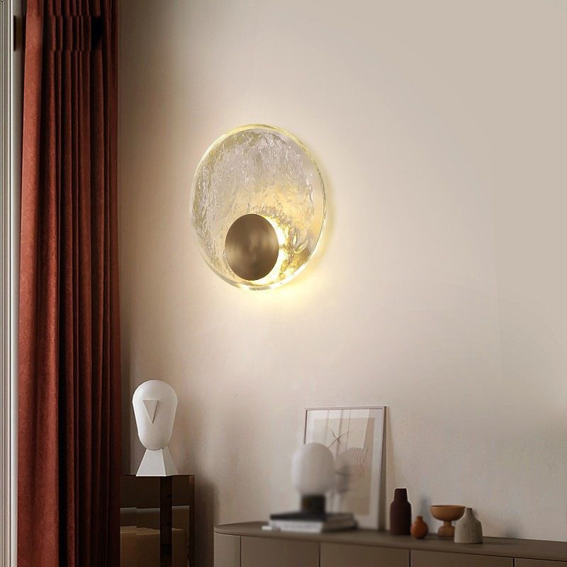 Kristy Modern Rund LED Wandlampe Gold Bade/Schlafzimmer/Flur Kristall&Metall