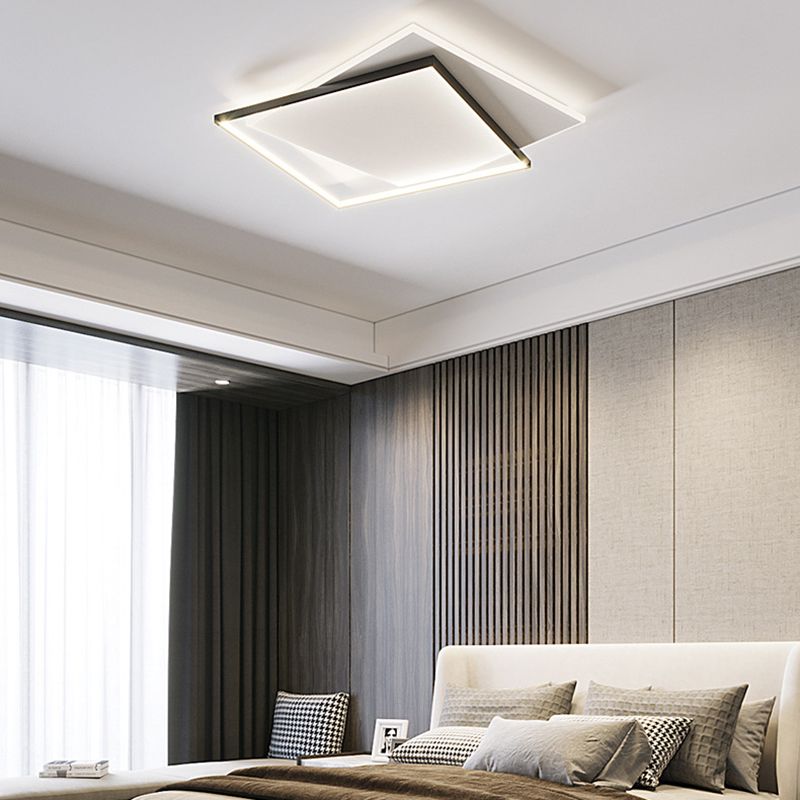 Quinn Moderne LED Deckenleuchte Weiß/Schwarz Wohnzimmer/Esszimmer Holz Acryl
