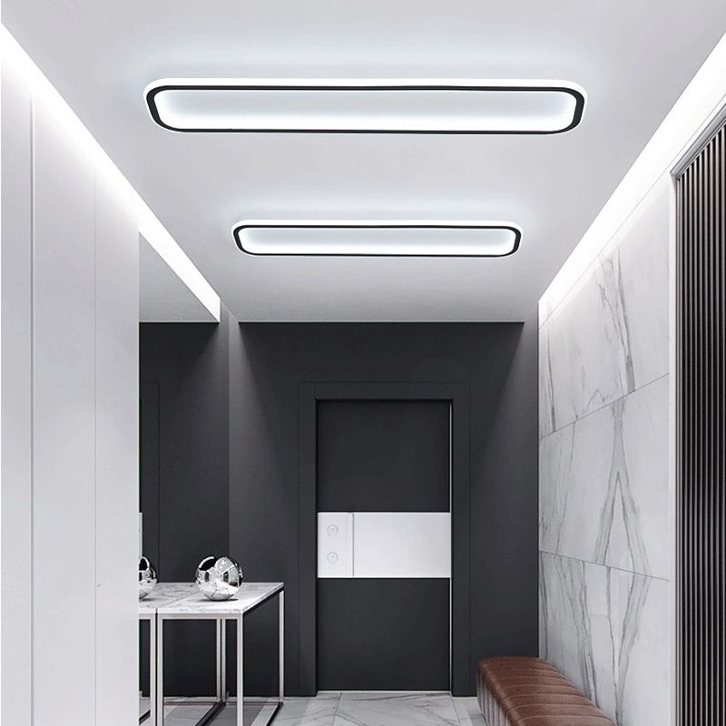 Edge Modern LED Rechteckig Deckenleuchte Wohn/Schlafzimmer Schwarz Metall&Silikon