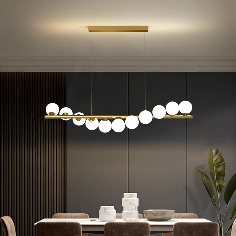 Valentina Modern LED Pendelleuchte Gold Schlafzimmer/Wohnszimmer Glas