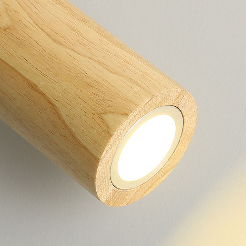 Ozawa Modern LED Deckenstrahler Zylinder Wohnzimmer Schlafzimmer, 3 Farben, Metall Holz