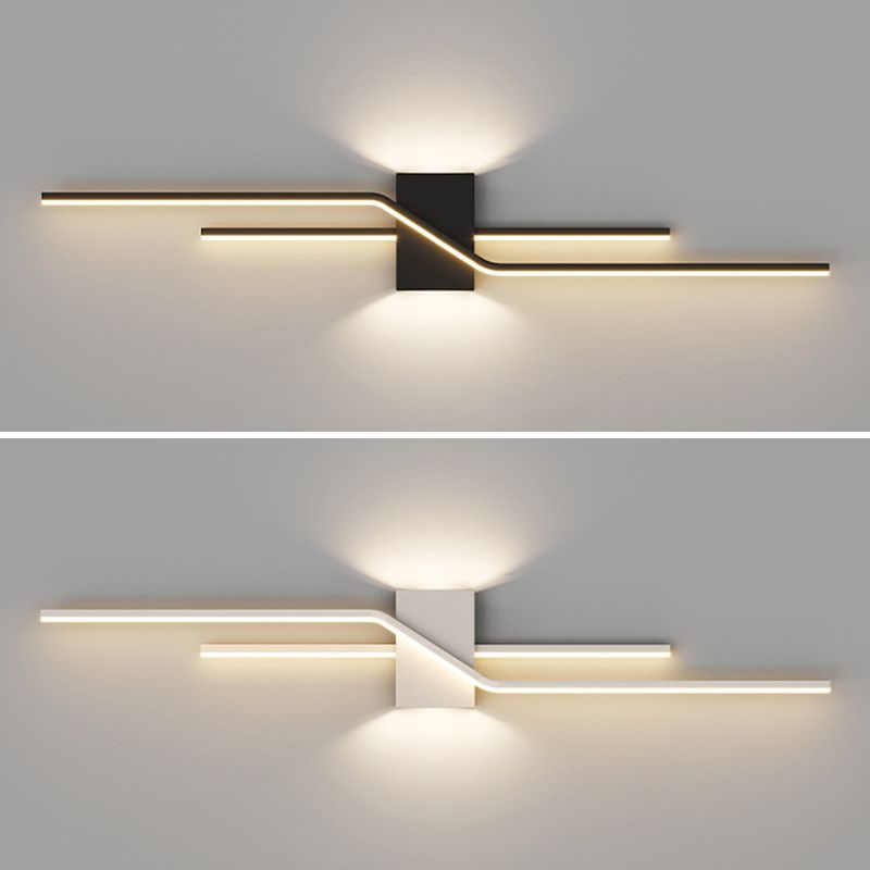Alana Modern LED Wandleuchte Schwarz/Weiß Wohnzimmer/Schlafzimmer
