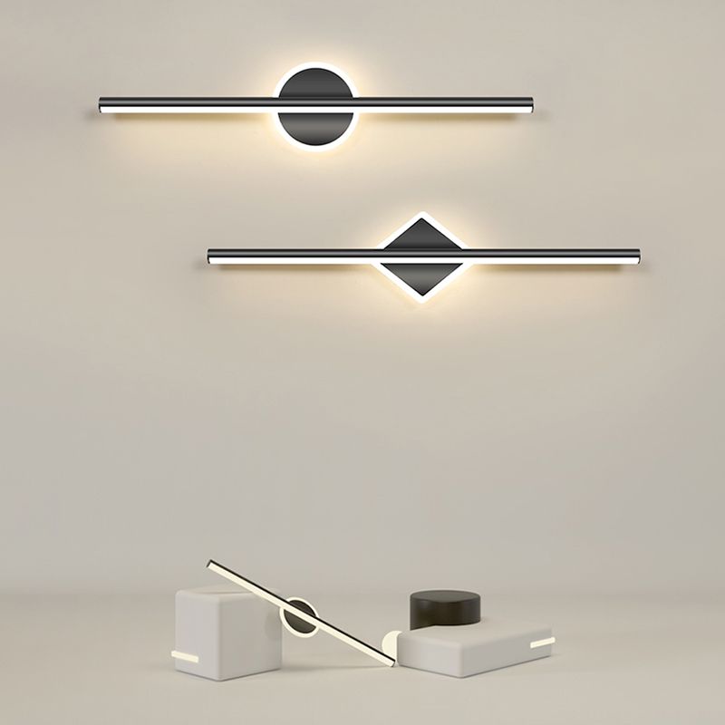 Leigh Modern Rund LED Wandleuchte Schwarz/Gold Wohn/Bade/Schlafzimmer Metall&Silikon