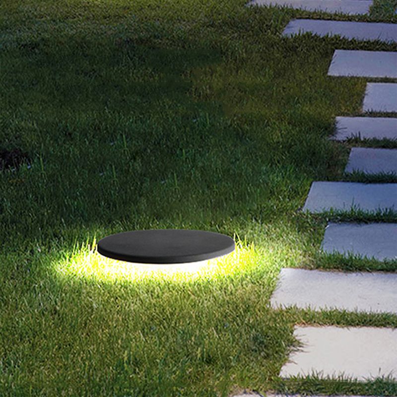 Pena Rund LED Außenleuchte Schwarz Garten/Flur/Terrasse Metall Rasenfläche Solarenergie