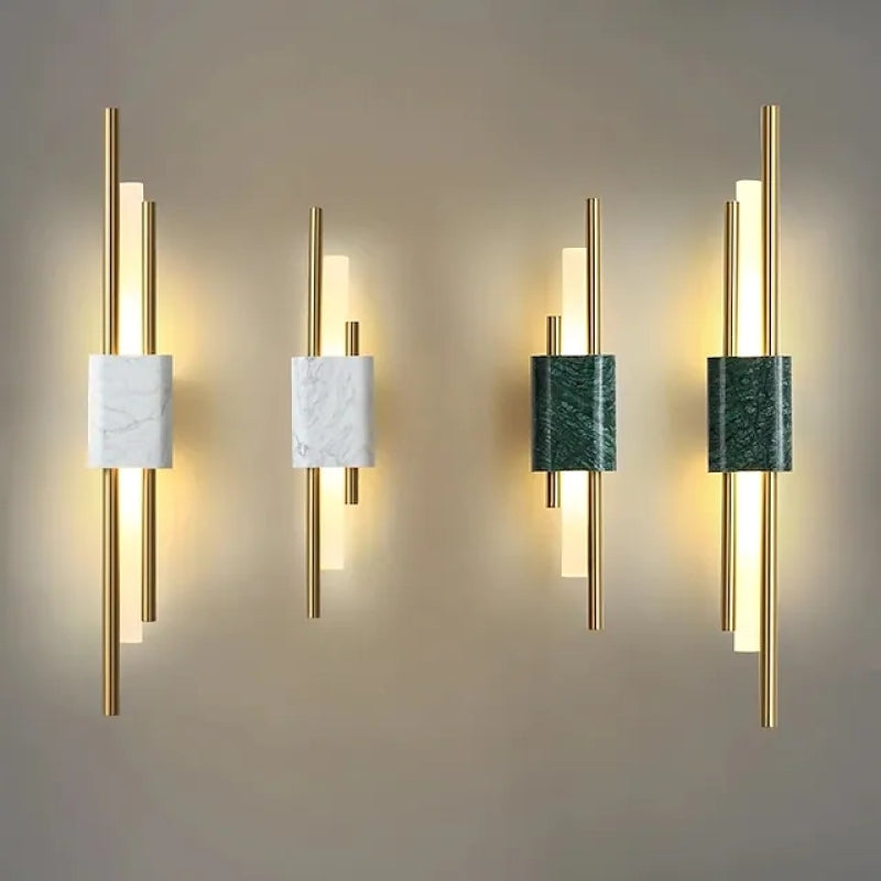 Alana Modern Linear LED Wandlampe Weiß/Gold/Grün Schlafzimmer Metall