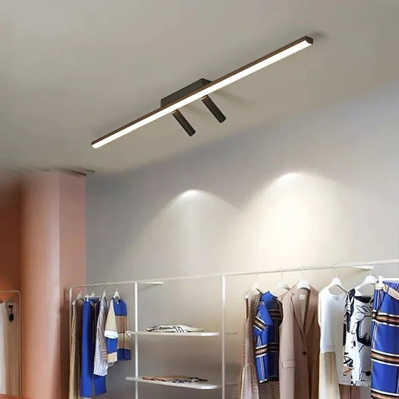 Haney Linear LED Deckenleuchte Schwarz Wohnzimmer Metall/Silikon