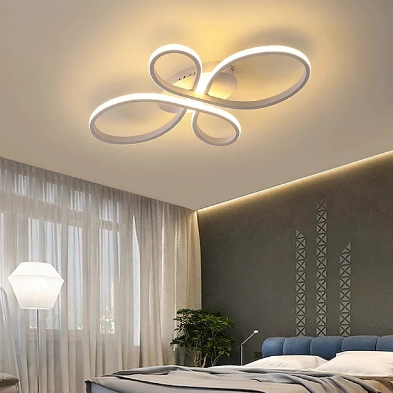 Lacey Modern Ring LED Deckenleuchte Kaffee/Schwarz/Weiß Schlafzimmer Metall