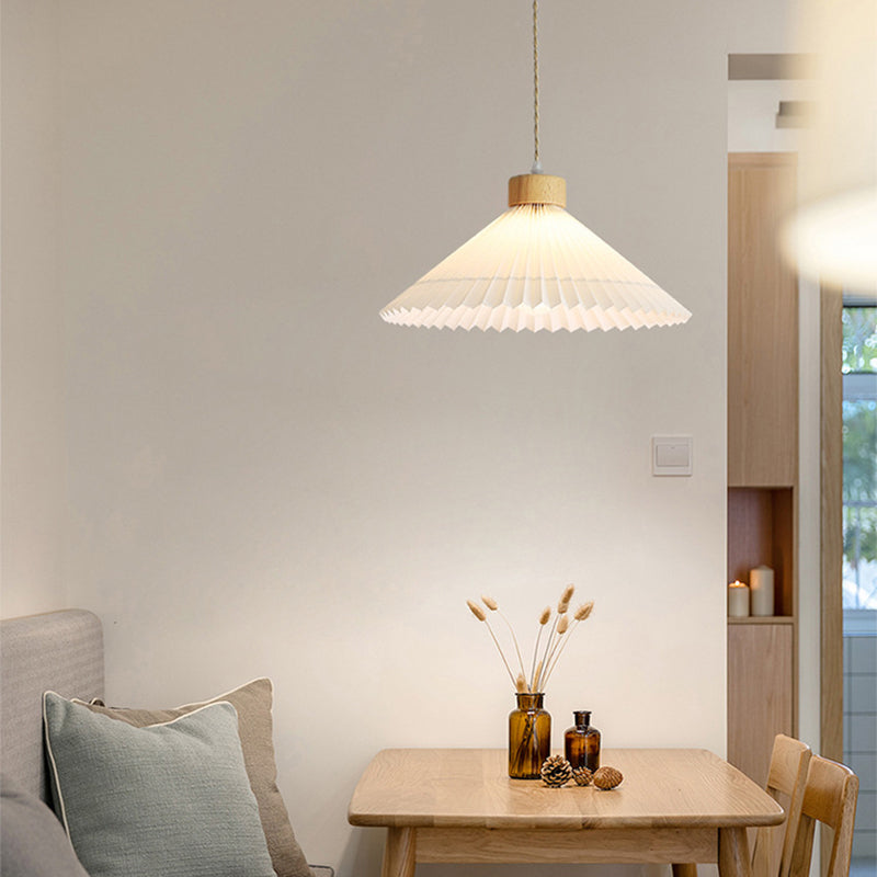 Ozawa Moderne LED Pendelleuchte Schlafzimmer/Wohnzimmer Weiß Holz