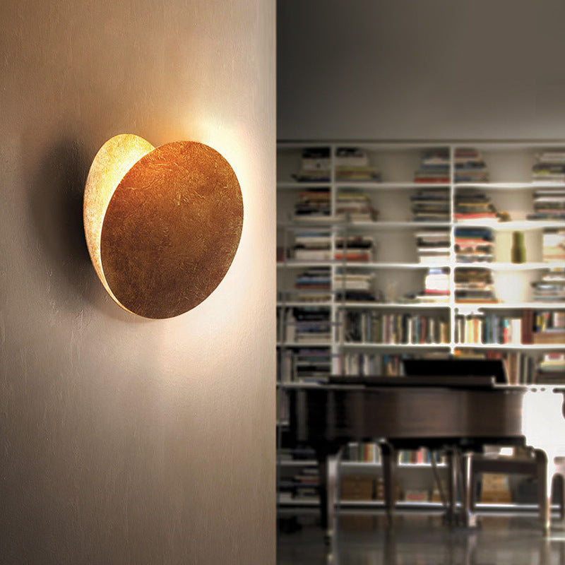Elif Kreative Mond Eclipse LED Wandleuchte Gold/Roter Bronzer Wohnzimmer/Schlafzimmer Metall