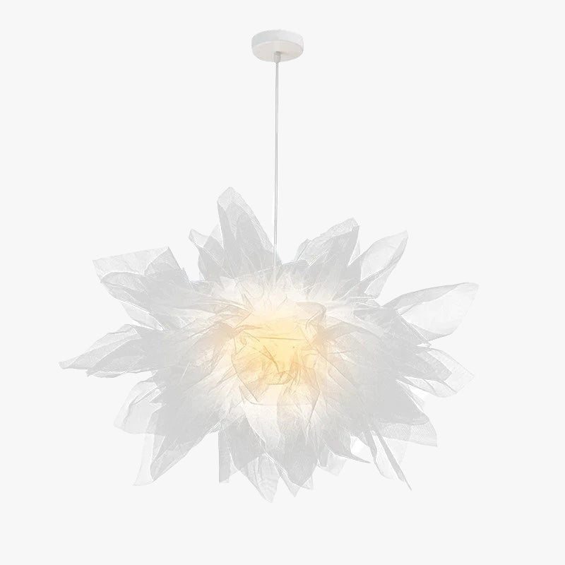 Bella Modern LED Pendelleuchte Blume Stoff Schlafzimmer Wohnzimmer