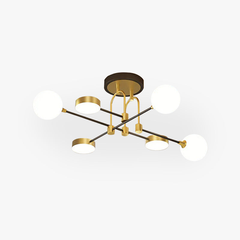 Valentina Modern LED Deckenleuchte Gold Schlafzimmer/Wohnzimmer Glas&Metall