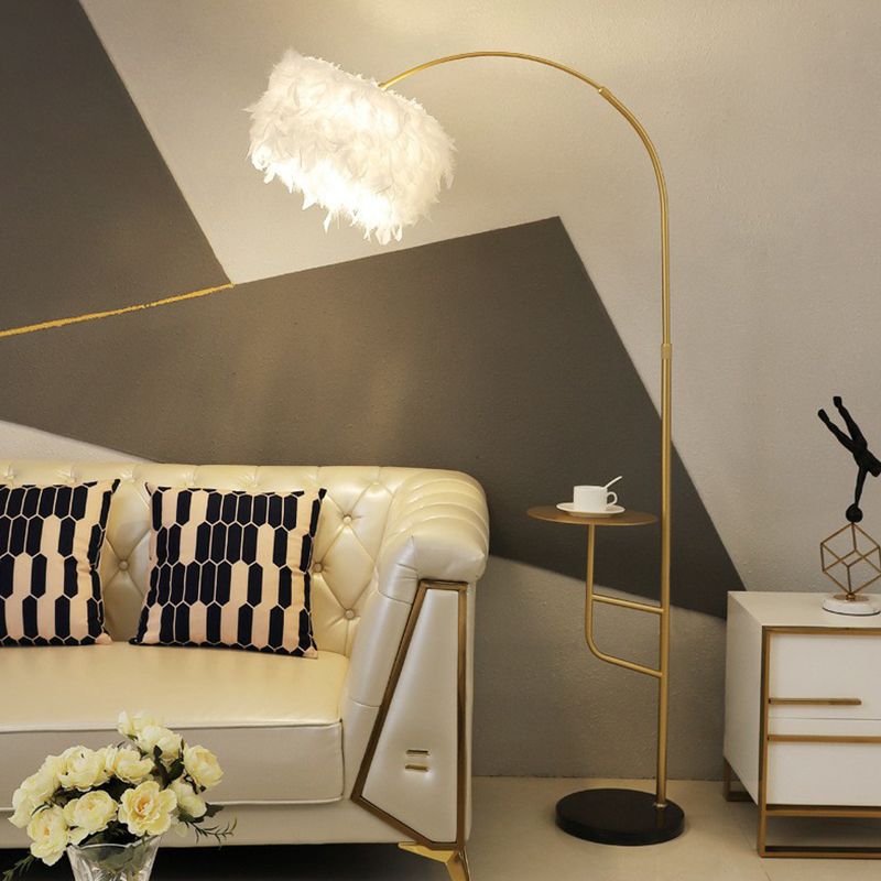 O'Moore Modern Stehleuchte Elegant Feder, 2 Farbe, Wohnzimmer, Metal
