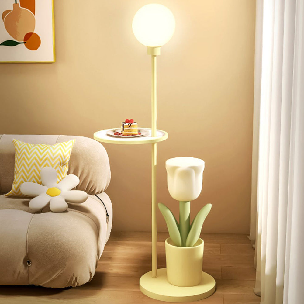 Lily Modern Blume LED Stehlampe Gelb Wohn/Schlaf/Kinderzimmer Metall