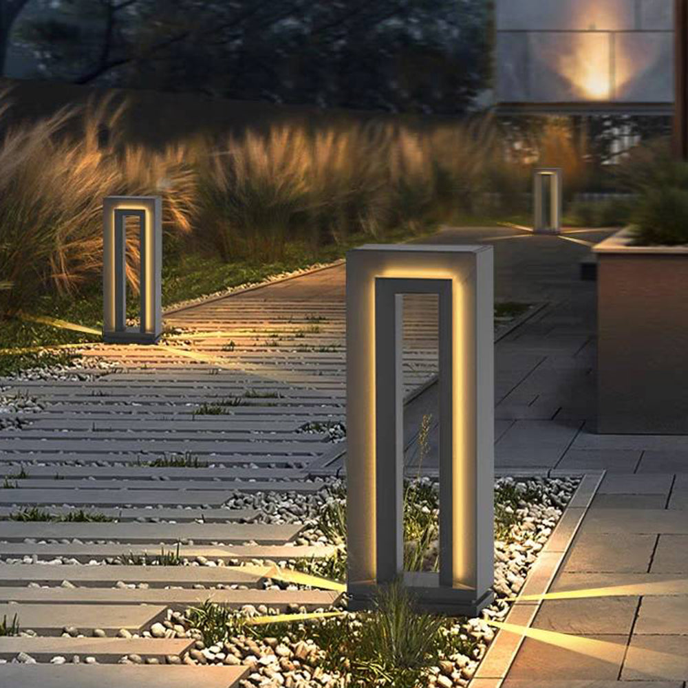 Pena Modern Rechteckig Solar LED Außenleuchte Schwarz Garten/Terrasse Metall Acryl 25cm*62cm