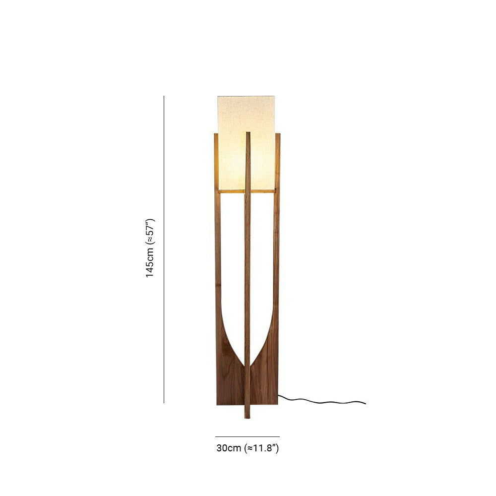 Ozawa Design LED Stehlampe Holzfarbe Wohn/Arbeits/Schlaf/Esszimmer Holz&Stoff