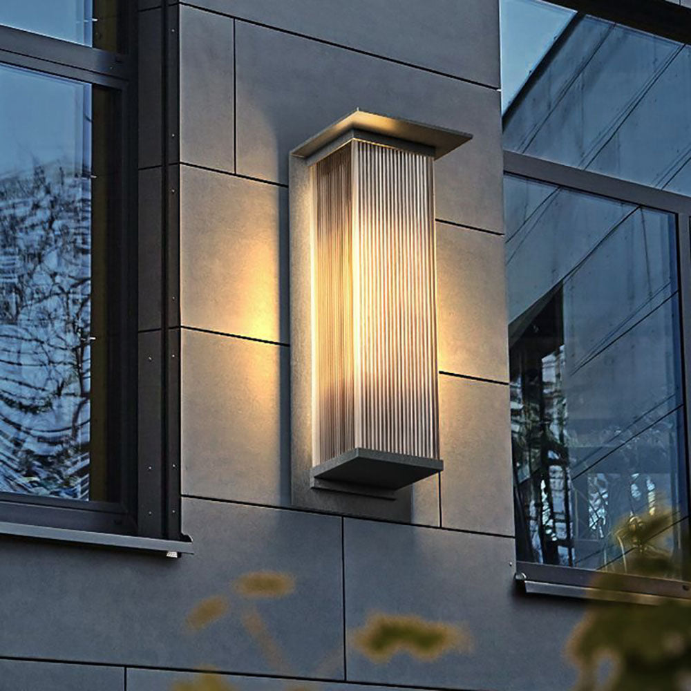 Orr Modern Rechteckige LED Außenwandleuchte Schwarz Garten/Terrasse/Balkon Metall&Acryl