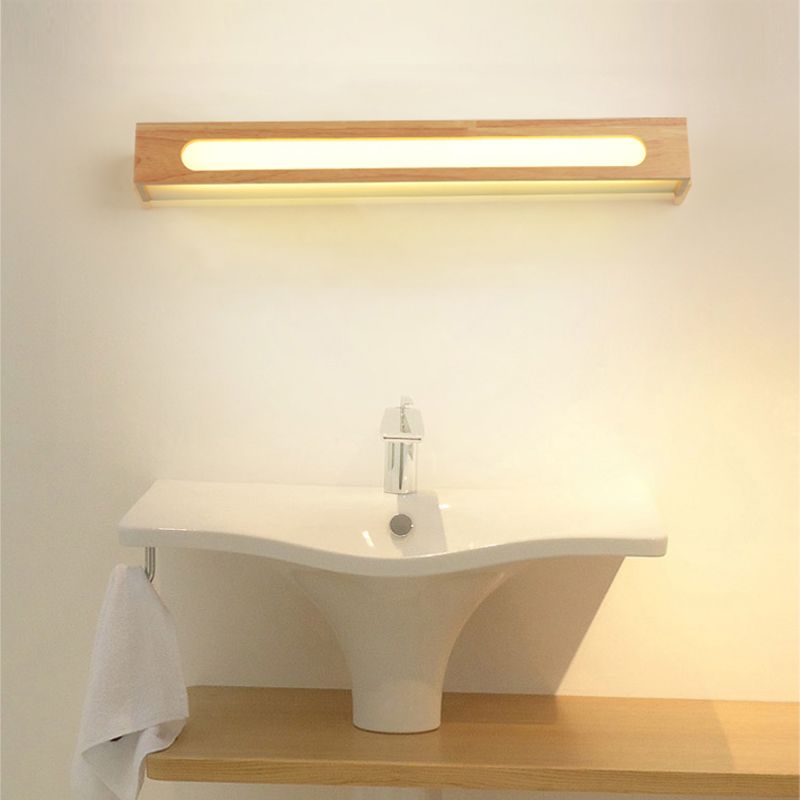 Ozawa Minimalist Rund/Rechteck/Oval LED Wandleuchte Braun Bade/Schlafzimmer Holz Acryl