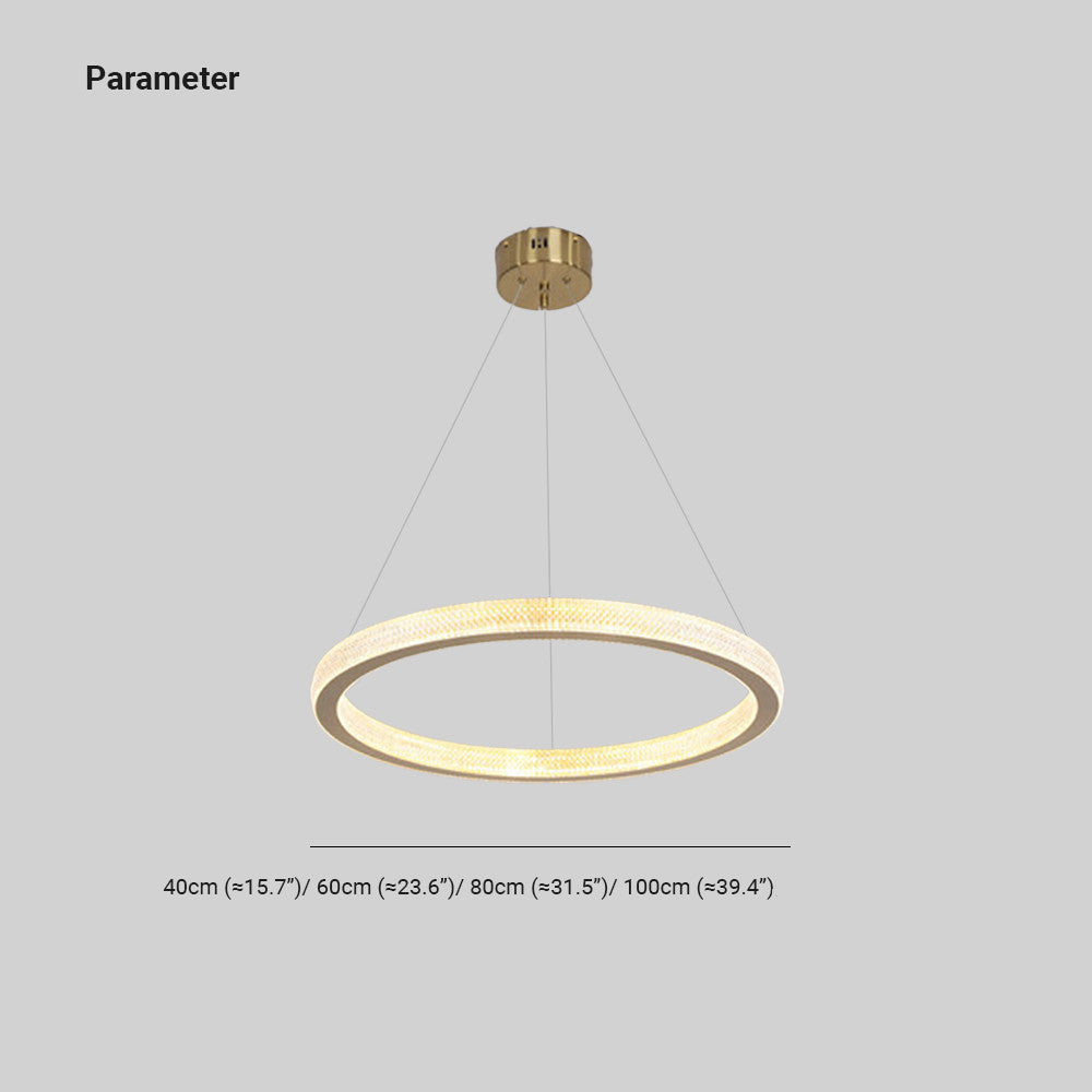 Kirsten Modern Ring LED Kronleuchter Gold Wohn/Schlafzimmer Metall