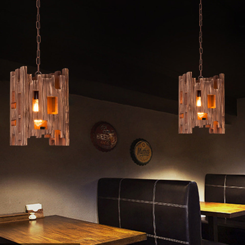 Austin Moderne LED Pendelleuchte Holz/Metall Wohnzimmer/Esszimmer