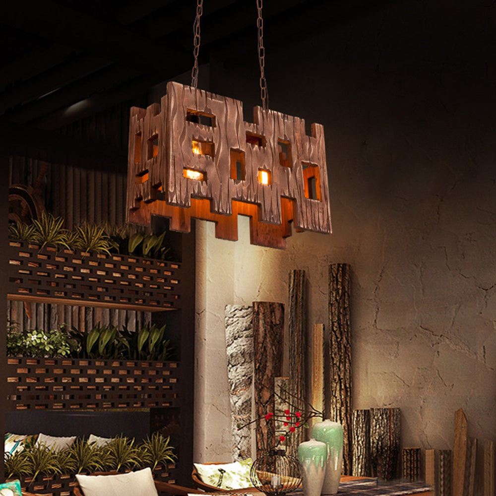 Austin Designer LED Pendelleuchte Holz/Metall Wohnzimmer/Esszimmer