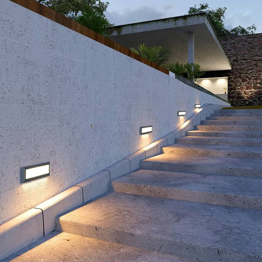 Orr Modern LED Außenwandleuchte Rechteck, Grau, Innen/Außen, Metall