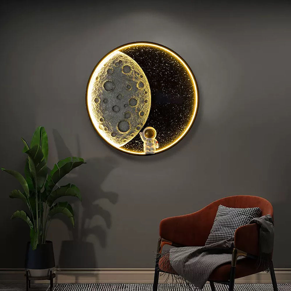 Elif Modern Astronaut Mond LED Wandleuchte Schlaf/Kinderzimmer Innen Metall Dimmbar