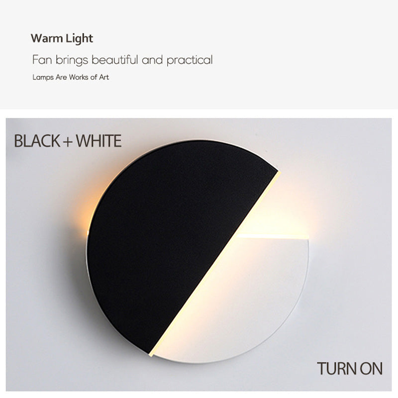 Drehbare Wandleuchte Schwarz/Weiß LED für Schlafzimmer & Wohnzimmer