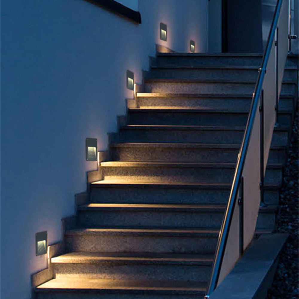 Orr LED Rechteck Außenleuchte Schwarz Garten/Terrasse Metall&Glas