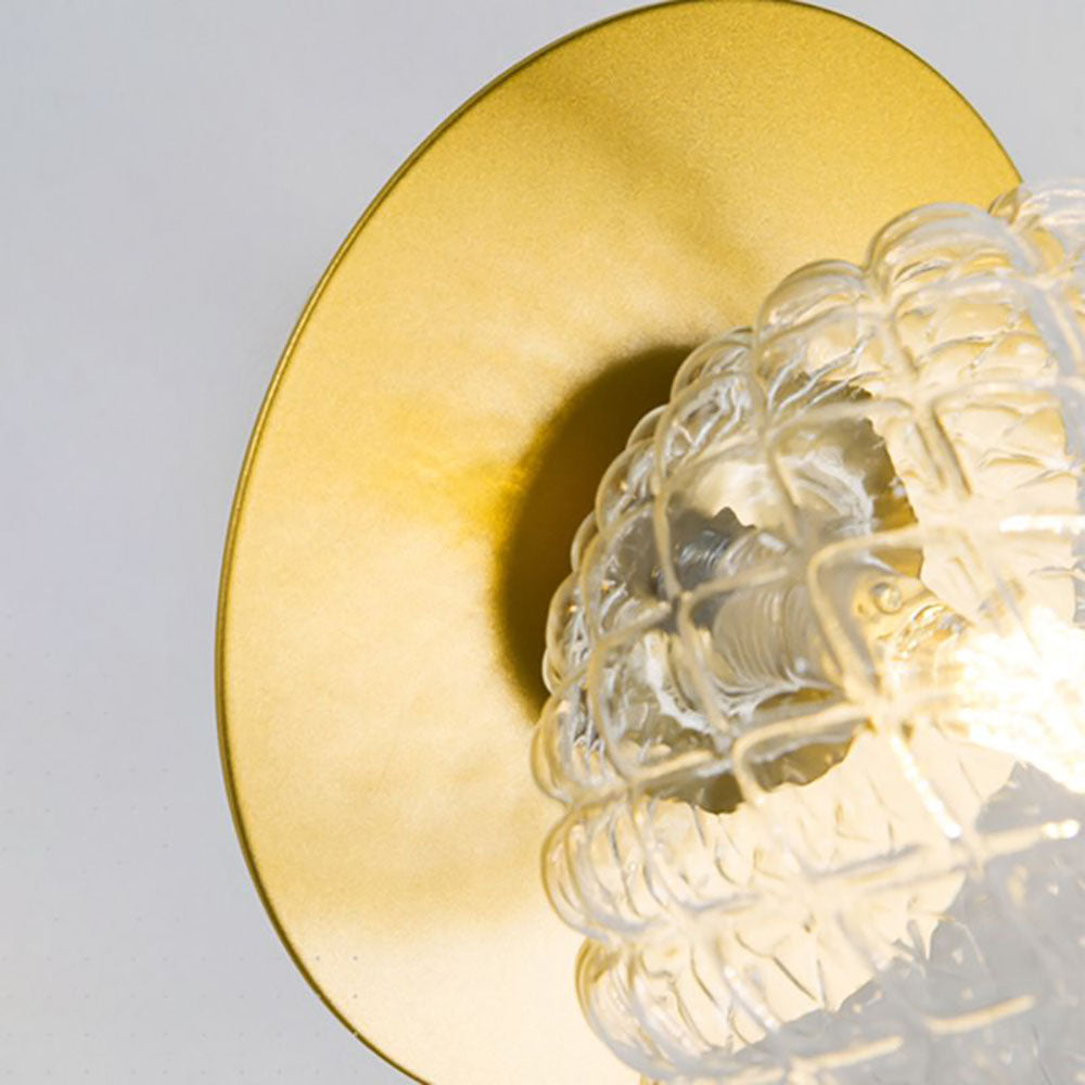 Valentina Modern LED Decken/Wandleuchte Esszimmer Schwarz/Gold Glas