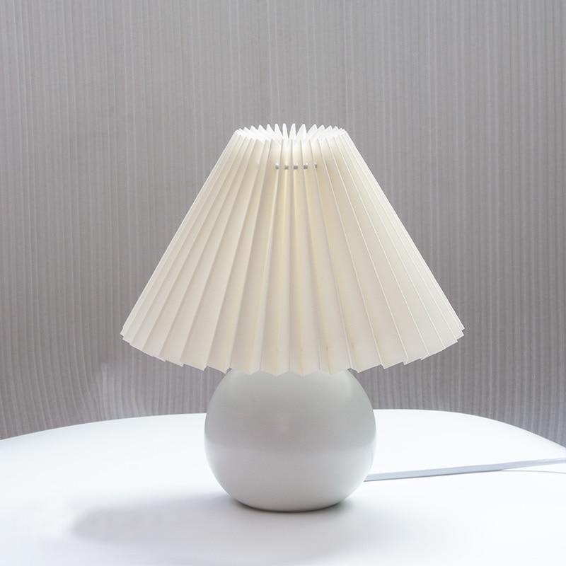 Ozawa Vintage Nachttischlampe, Creme/Beige/Weiß, Rattan/Holz/Keramik