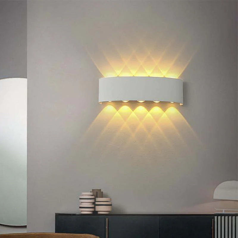 Orr Modern LED Außenwandleuchten Rechteck Weiß/Schwarz Metall Acryl
