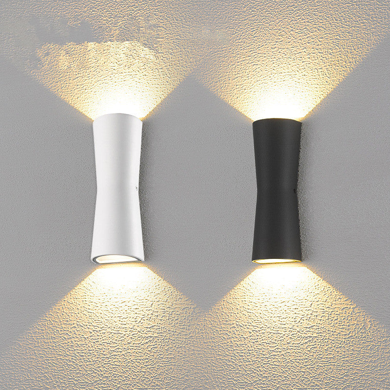 Orr Modern LED Wandleuchte, Außen, Zylinder, Wasserdicht, Schwarz/Weiß, Metall/Acryl