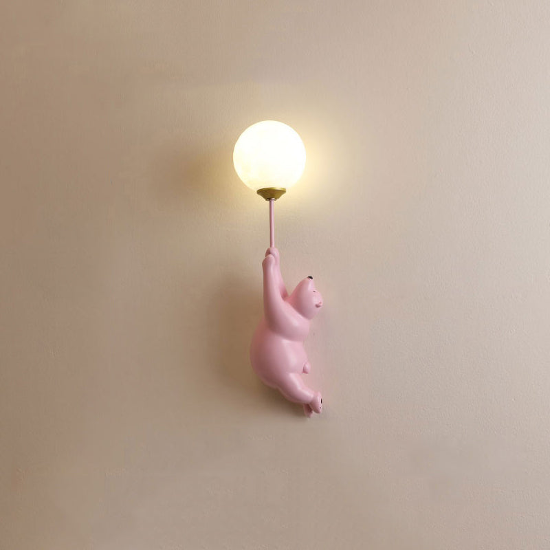 Fateh Design Bear LED Wandlampe Innen Weiß, Kinderzimmer/Schlafzimmer