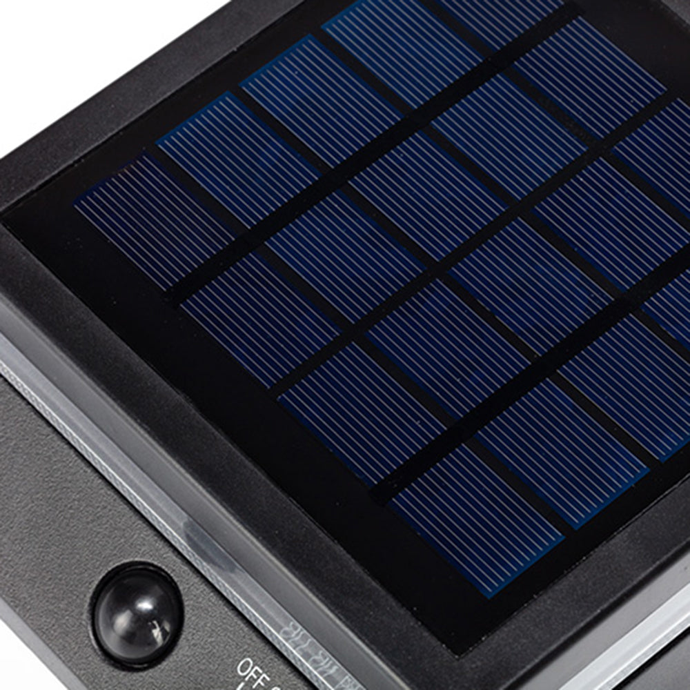 Orr Modern Rechtwinklig LED Außenwandleuchte Schwarz Flur Acryl Sensor Solar