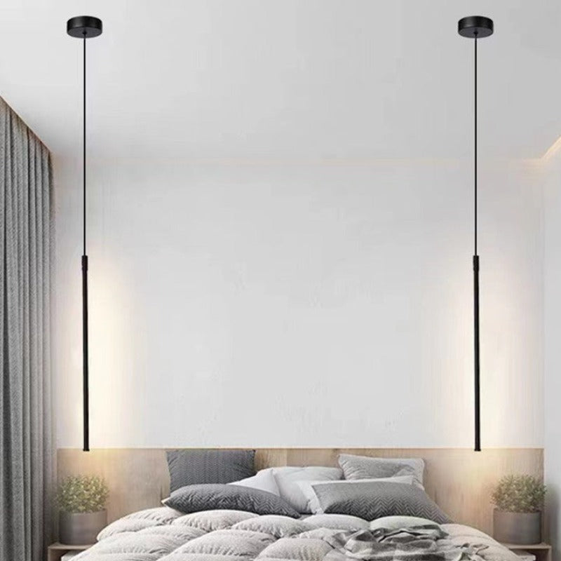 Edge Modern LED Pendelleuchte Schwarz Metall Schlaf/Wohnzimmer